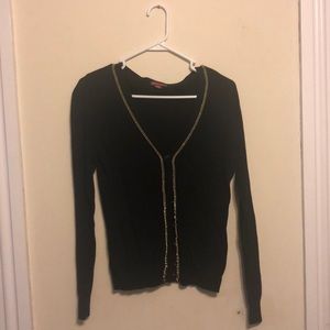 Black cardigan with gold detail